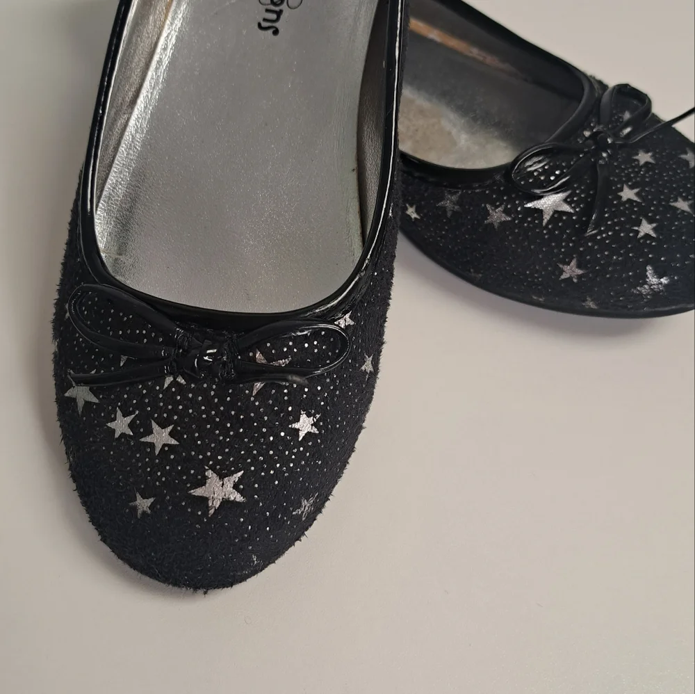 Black Sparkle Ballet Flats Girls Dress Shoes